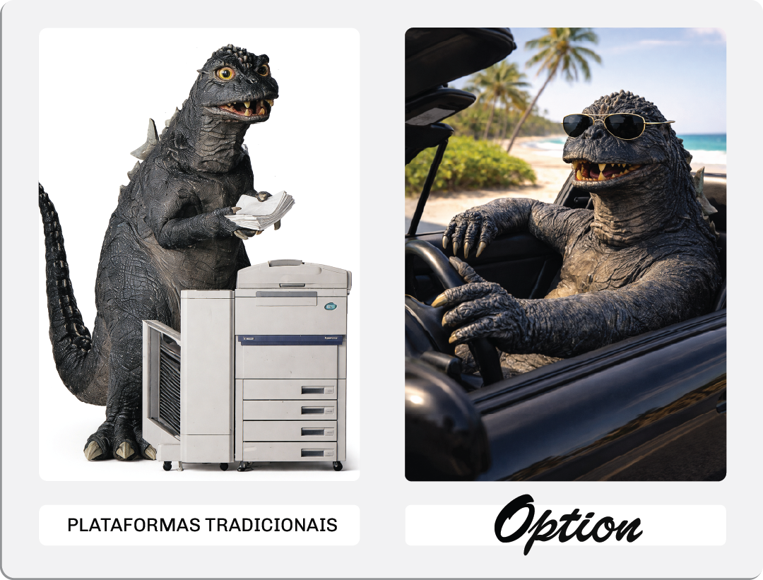 Comparação entre plataformas tradicionais e a Option